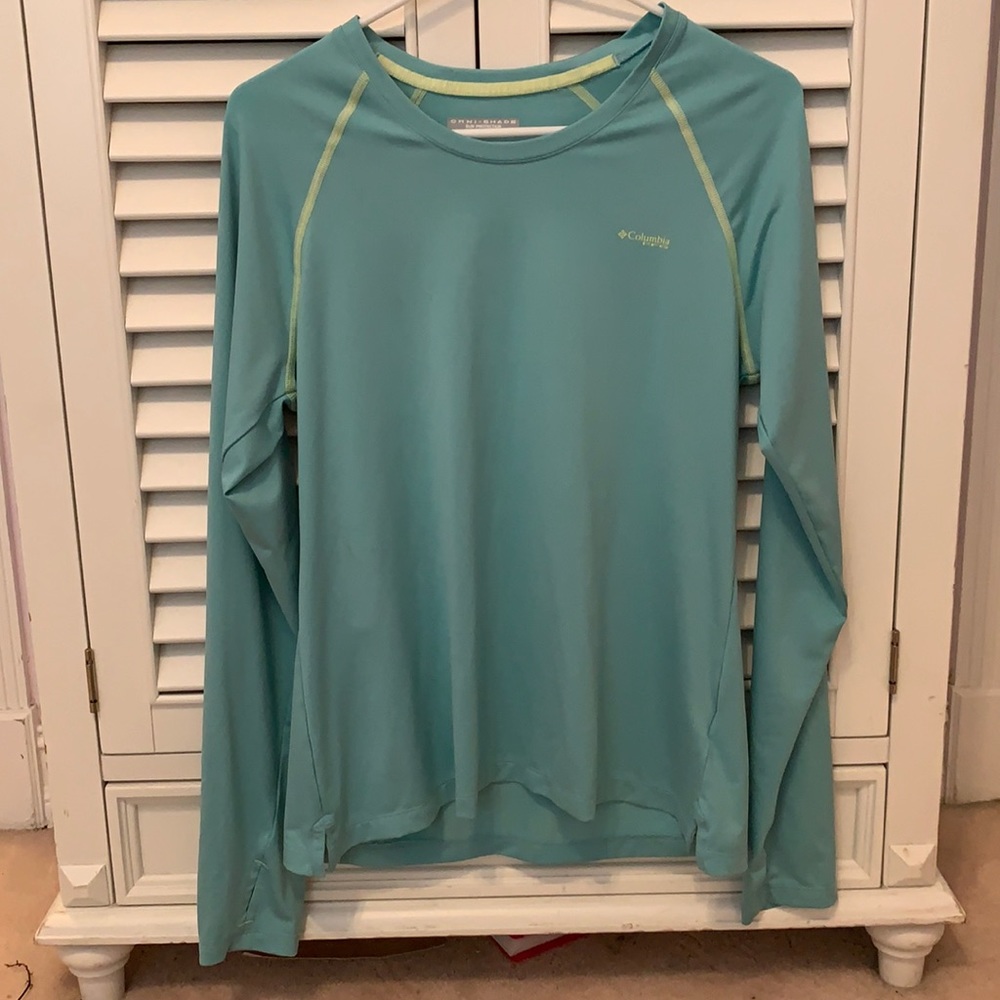 Columbia PFG blue/turquoise sun shirt size M